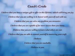 coach's credo